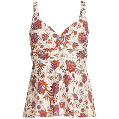 Women's Petite Sweetheart Belted Flutter Tankini