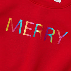 Girls Puff Shoulder Crew Neck Sweatshirt