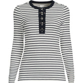 Women's Polished Rib Tie Henley Top