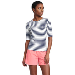 Women's Petite SunShade UPF 50 Elbow Sleeve Rash Guard Swim Tee