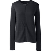School Uniform Women's Cotton Polyester Zip Crew Cardigan