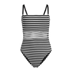 Women's Long Crochet Square Neck High Leg One Piece Swimsuit