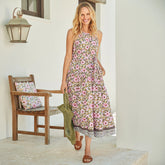Women's Petite Poplin Halter Midi Dress