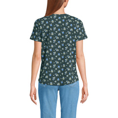 Women's Petite Short Sleeve Lightweight Jersey Gathered Shoulder T-Shirt