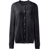 Women's Tall Long Sleeve Performance Fine Gauge Button Front Crew Cardigan Sweater