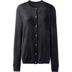 Women's Tall Long Sleeve Performance Fine Gauge Button Front Crew Cardigan Sweater