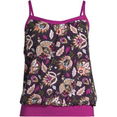 Women's Chlorine Resistant Blouson Tankini Swimsuit Top
