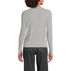 Women's Cotton Pointelle Modern Cardigan Sweater
