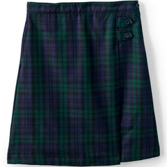 Girls Slim Plaid A-line Skirt Below The Knee