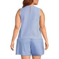 Women's Plus Size Seersucker Matchback Shell