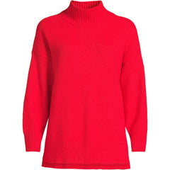 Women's Cozy Lofty Split Hem Turtleneck Sweater