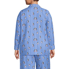 Women's Plus Size Long Sleeve Print Flannel Pajama Top