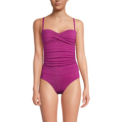Women's Shine Wrap Bandeau Tankini Swimsuit Top