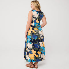 Women's Cotton Modal Sleeveless Tie Waist Maxi Dress