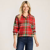 Women's Cropped Flannel Shirt
