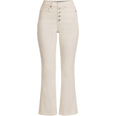 Women's Plus Size Recycled Denim High Rise Button Front Kick Flare Crop Jeans