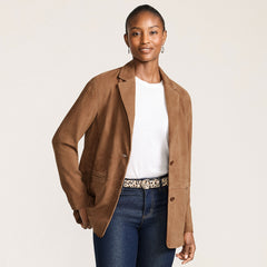 Women's Suede Boyfriend Blazer