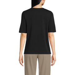 School Uniform Women's Supima Jersey Half Sleeve Splitneck Shirt