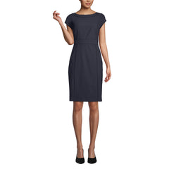 School Uniform Women's Washable Wool Piped Sheath Dress