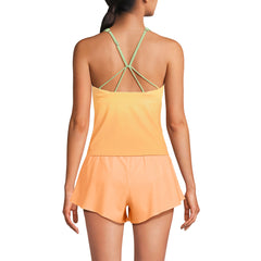 Women's Long Tugless High Neck Strappy Back Tankini Swimsuit Top