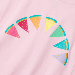 Girls Short Sleeve Side Tie Graphic Tee
