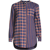 Women's Flannel A-Line Long Sleeve Tunic Top