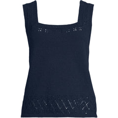 Women's Pointelle Square Neck Tank Sweater