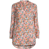 Women's Plus Size Linen A-Line Long Sleeve Tunic Top