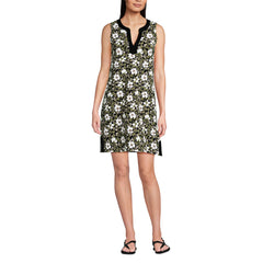 Women's Tall Size Cotton Jersey Notch Neck Dress