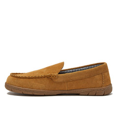 Men's Flannel Lined Suede Slip On Moccasin Slippers