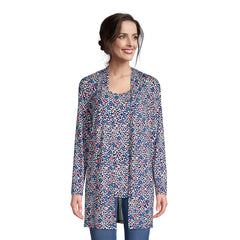 Women's Lightweight Jersey Knit Long Cardigan Print