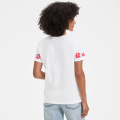 Women's Short Sleeve Supima Cotton Embroidered Crew Neck T Shirt