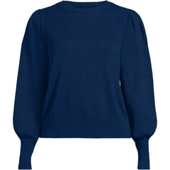 Women's Plus Size Drifter Puff Sleeve Crew Neck Sweater