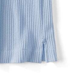 Women's Petite Long Sleeve Waffle Shawl Collar Henley