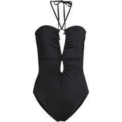 Women's Cut Out Multiway Halter High Leg One Piece Swimsuit