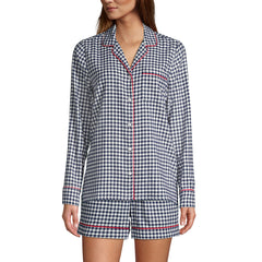 Women's Long Sleeve Print Flannel Pajama Top