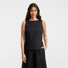 Women's Linen Sleeveless Peplum Top