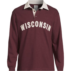 Men's Big and Tall Long Sleeve Rugged Rugby Embroidered Polo