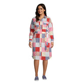 Women's Plus Size Cotton Poplin Button Front Shirt Dress