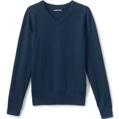 Boys Cotton Modal Fine Gauge V-neck Sweater