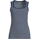 Women's Plus Size Micro Rib Square Neck Tank