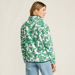 Women's Print Half Zip Cozy Sherpa Fleece Pullover