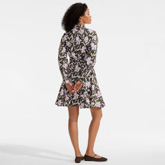 Women's Poplin Button Front Dress with Godets