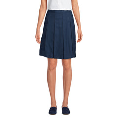 Women's Plus Size Solid Top of Knee Box Pleat Skirt