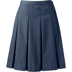 Women's Poly-Cotton Box Pleat Skirt Top of Knee