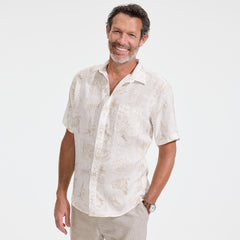 Men's Big and Tall Traditional Fit Short Sleeve Linen Shirt