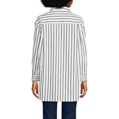 Women's Petite No Iron Poplin Extra Long Tunic