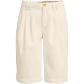Women's Lightweight Denim Mid Rise Pleated 12" Slouchy Shorts
