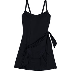 Women's Chlorine Resistant Sweetheart Swim Dress One Piece Swimsuit