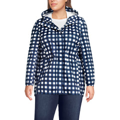 Women's Plus Size Print Waterproof Hooded Packable Raincoat